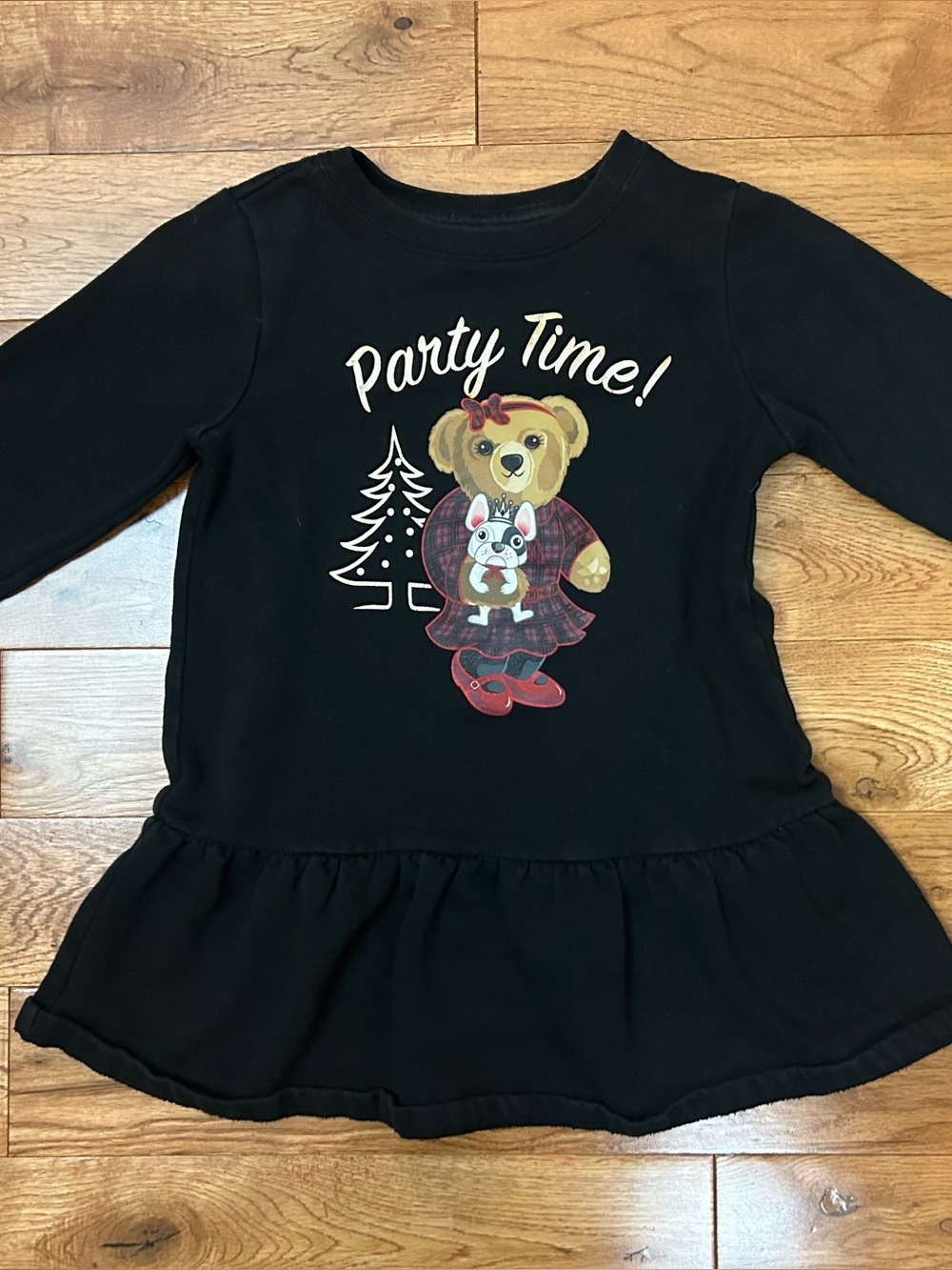 Polo Ralph Lauren Girls Size 5 Polo Bear Party Time Holiday Sweatshirt Dress